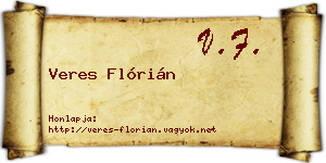 Veres Flórián névjegykártya