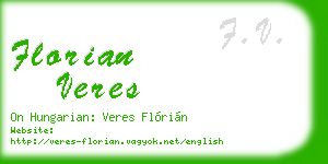 florian veres business card
